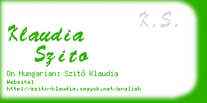 klaudia szito business card