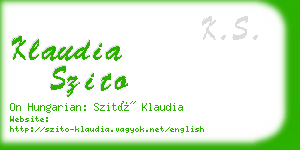 klaudia szito business card